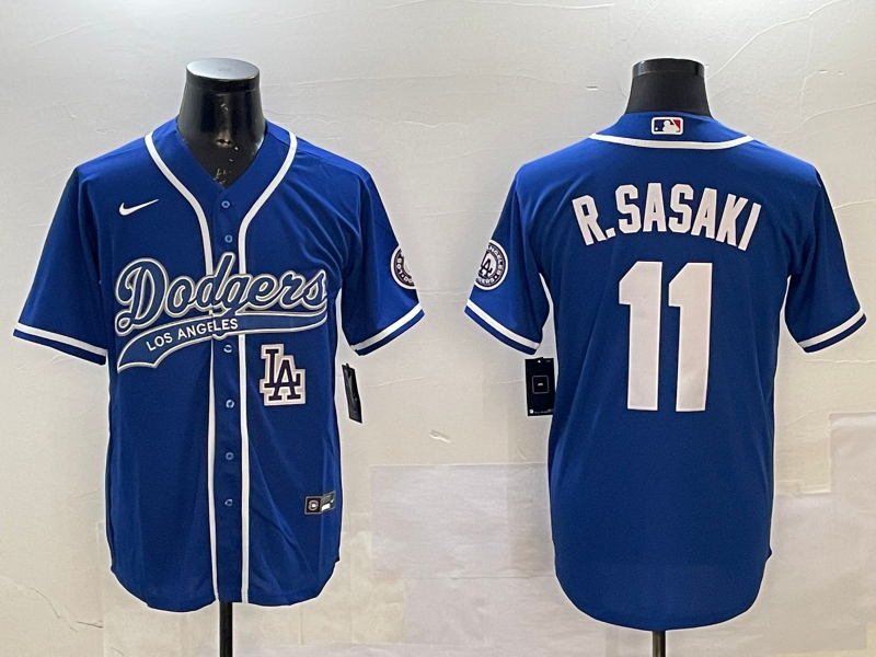 Men Los Angeles Dodgers #11 R Sasaki blue 2025 MLB nike jersey style 23->los angeles dodgers->MLB Jersey